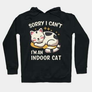 Sorry I Can't I'm An Indoor Cat. Funny Hoodie